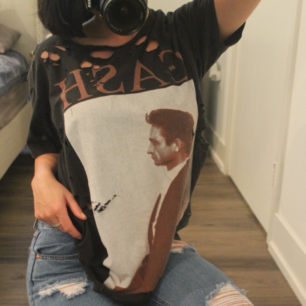 Johnny Cash Vintage Distressed Tshirt